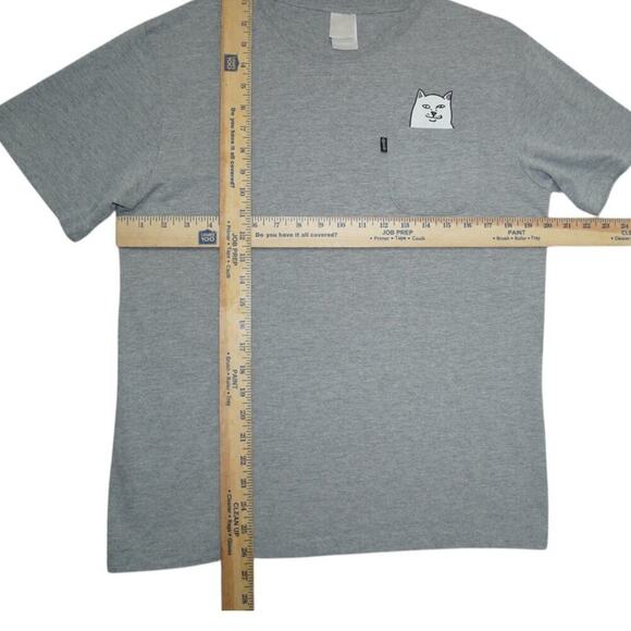 RIPNDIP "Lord Nermal Praying Hands" Pocket Tee – Size M – Heather Gray - Picture 4 of 5